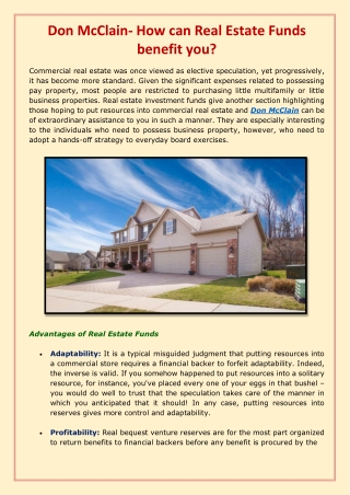 Don McClain- How can Real Estate Funds benefit you-converted