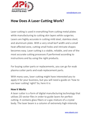 How Does A Laser Cutting Work?