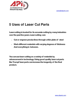 5 Uses of Laser Cut Parts