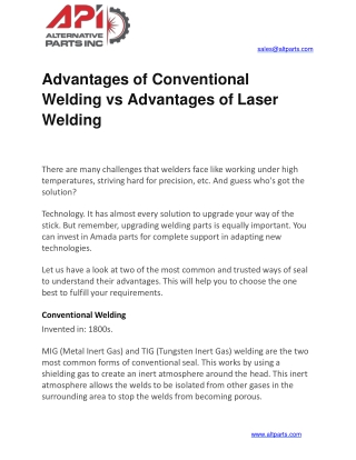Advantages of Conventional Welding vs Advantages of Laser Welding