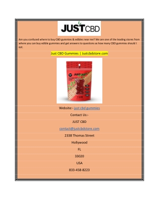 Just CBD Gummies  Justcbdstore.com