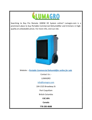Portable ComPortable Commercialmercial Dehumidifier Online for Sale  Lumagro.com