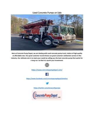 Used Concrete Pumps on Sale