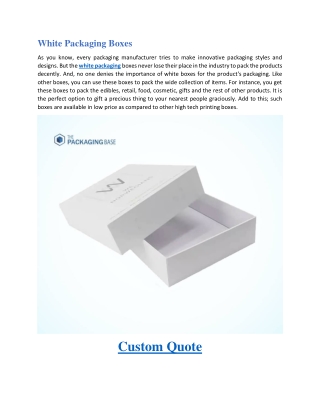 White Packaging Boxes-White Kraft Card Boxes
