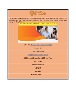 How to Sell Bitcoin in Canada  Vancouverbitcoin.com
