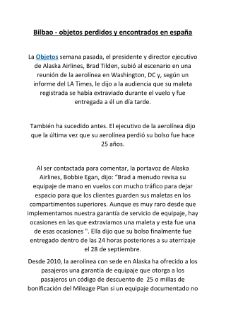 Bilbao - objetos perdidos y encontrados en españa