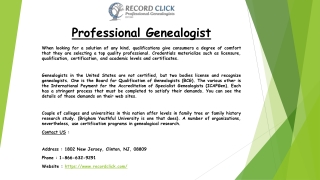 Professional Genealogists