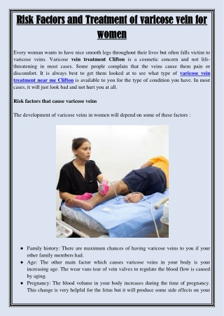 Risk Factors and Treatment of varicose vein for women