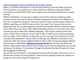 Affiliate Domination Review