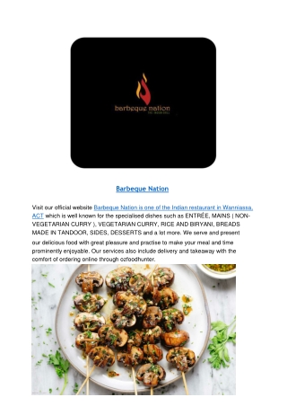 10% Off - Barbeque Nation Menu - Indian restaurant Erindale, Wanniassa, ACT