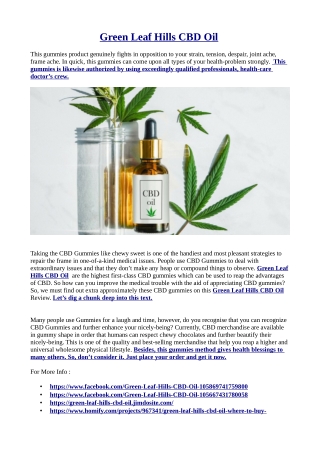 Green Leaf Hills CBD Oil