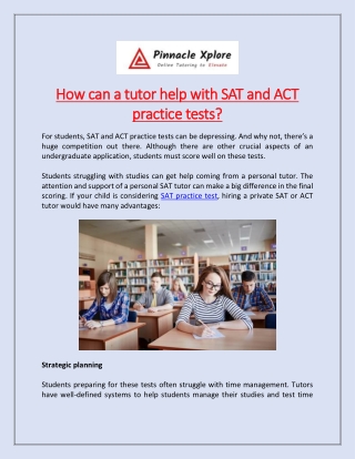 How can a tutor help with SAT and ACT practice tests?