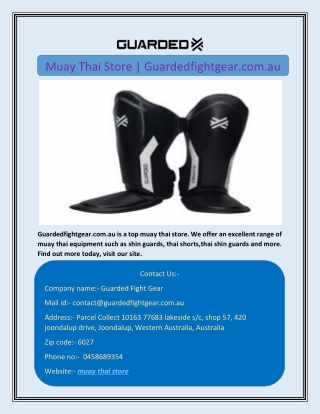 Muay Thai Store | Guardedfightgear.com.au