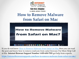 Call 1-855-650-7555-How to Remove Malware from Safari on Mac