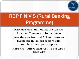 Start Integrating with the Top Most API Provider Company | RBP Finivis