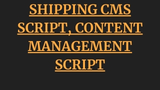 Shipping Content Management Script-Website Script