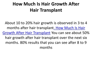 How Much Is Hair Growth After Hair Transplant