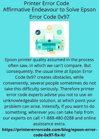 Affirmative Endeavour to Solve Epson Error Code 0x97