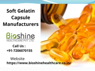 Soft Gelatin Capsule Manufacturers