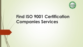 Find ISO 9001 Certification Companies Services