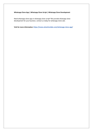 Whatsapp Clone App | Whatsapp Clone Script | Whatsapp Clone Development