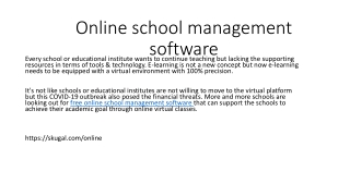 Online school management software