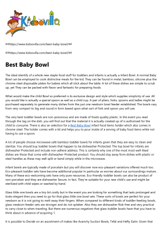 Best Baby Bowl