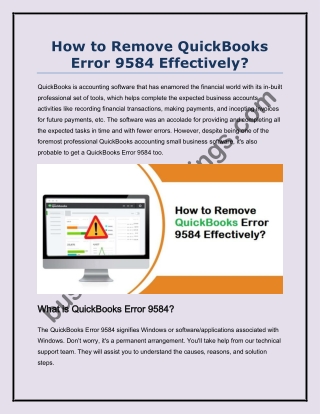 QuickBooks Error 9584 - How to Fix (Solved)?