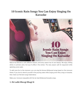 10 Iconic Rain Songs You Can Enjoy Singing On Karaoke