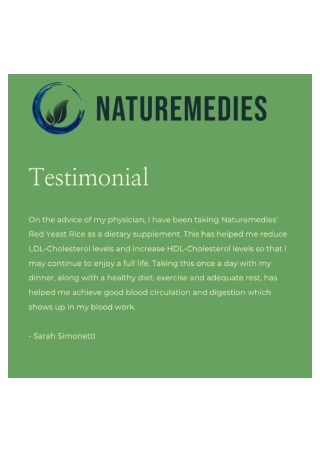 Naturemedies testimonials