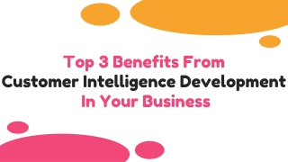 Top 3 Benefits From  Customer Intelligence Development  In Your Business