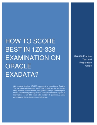 How to Score Best in 1Z0-338 Examination on Oracle Exadata?