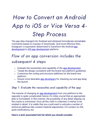 How to Convert an Android App to iOS or Vice Versa 4-Step Process