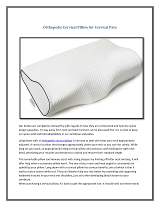 Orthopedic Cervical Pillow for Cervical Pain