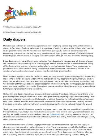 Daily diapers