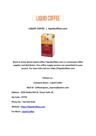 LIQUID COFFEE