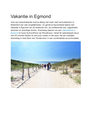 Vakantie Egmond