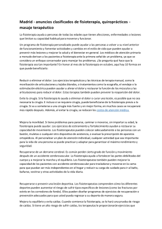 Madrid - fisioterapia, quiroprácticos - masaje terapéutico
