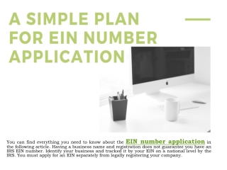 A Simple Plan For EIN Number Application