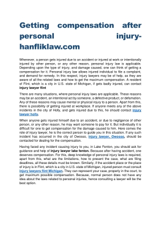 Getting compensation after personal injury-hanfliklaw.com