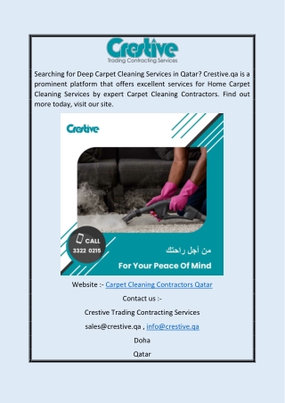 Carpet Cleaning Contractors Qatar