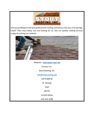 Roof Repair near Me | Stoutroofing.net