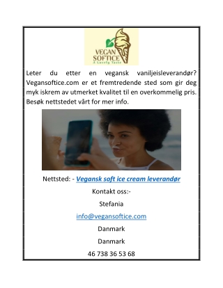 Vegansk soft ice cream leverandør