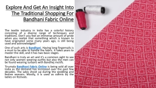 Explore And Get An Insight Into The Traditional