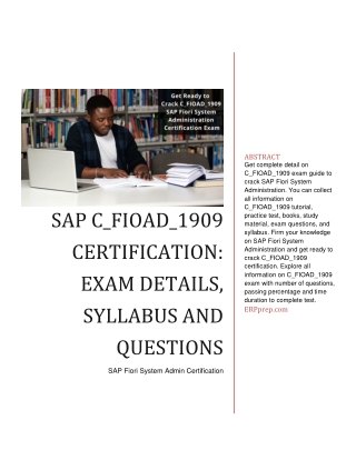 SAP C_FIOAD_1909 Certification: Exam Details, Syllabus and Questions