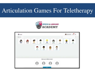Articulation Games For Teletherapy