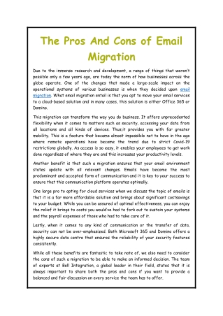 The Pros And Cons of Email Migration