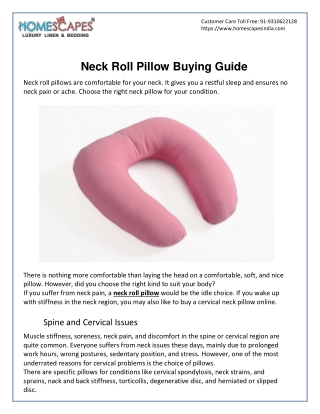 Neck Roll Pillow Buying Guide