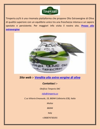 Olio extra vergine biologico