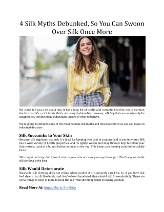 4 Silk Myths Debunked So You Can Swoon Over Silk Once More